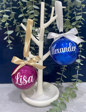 Load image into Gallery viewer, Christmas Babule | Glitter| Personalised | Gift | Christmas Ornament | Decoration | 80mm