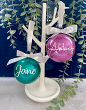Load image into Gallery viewer, Christmas Babule | Glitter| Personalised | Gift | Christmas Ornament | Decoration | 80mm