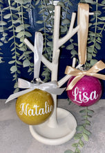 Load image into Gallery viewer, Christmas Babule | Glitter| Personalised | Gift | Christmas Ornament | Decoration | 80mm