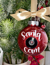 Load image into Gallery viewer, Santa Cam| Christmas Babule | Glitter| Gift | Christmas Ornament | Decoration | 80mm| Santa Camera