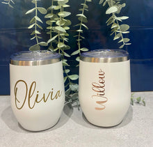 Load image into Gallery viewer, Personalised insulated tumbler| Stainless steel| Wine tumbler| Coffee travel mug| Customised tumbler| Gift| Teacher| Bridesmaid| Mother's Day