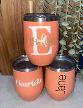 Load image into Gallery viewer, Personalised insulated tumbler| Stainless steel| Wine tumbler| Coffee travel mug| Customised tumbler| Gift| Teacher| Bridesmaid| Mother's Day