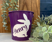 Load image into Gallery viewer, Personalised Easter Bucket| Easter Basket| Easter| Easter Egg Hunt| Metal Bucket