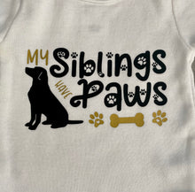 Load image into Gallery viewer, Baby Bodysuit - "My Siblings have Paws"
