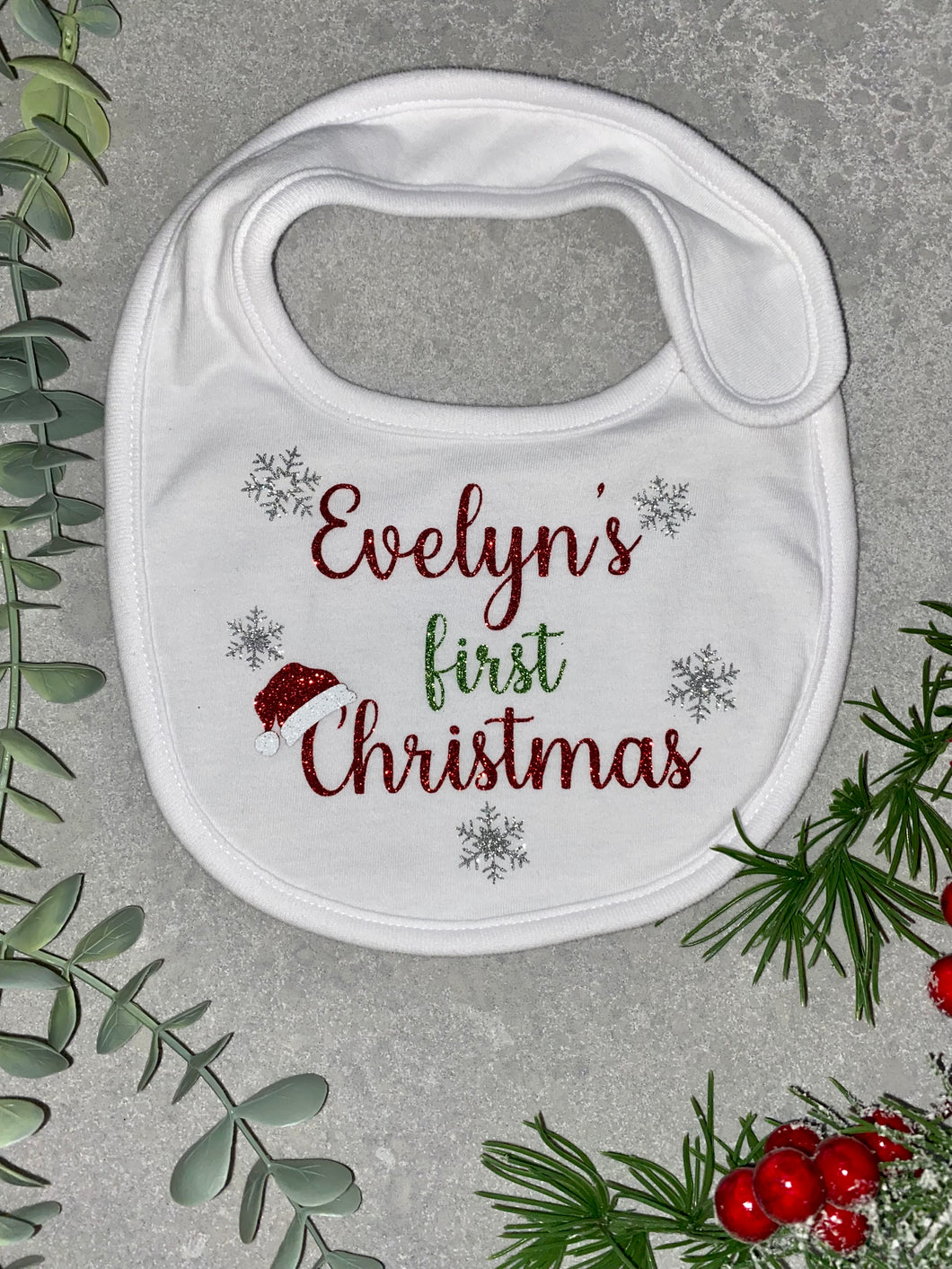 Christmas Baby Bib| Personalized Bib| First Christmas| Gift| Christmas| Baby Bib