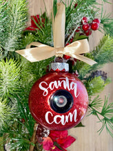 Load image into Gallery viewer, Santa Cam| Christmas Babule | Glitter| Gift | Christmas Ornament | Decoration | 80mm| Santa Camera
