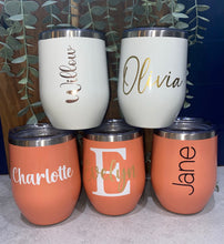 Load image into Gallery viewer, Personalised insulated tumbler| Stainless steel| Wine tumbler| Coffee travel mug| Customised tumbler| Gift| Teacher| Bridesmaid| Mother&#39;s Day
