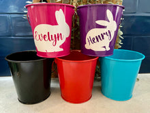 Load image into Gallery viewer, Personalised Easter Bucket| Easter Basket| Easter| Easter Egg Hunt| Metal Bucket
