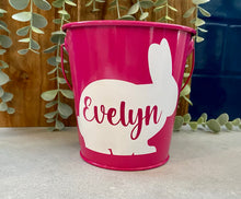 Load image into Gallery viewer, Personalised Easter Bucket| Easter Basket| Easter| Easter Egg Hunt| Metal Bucket

