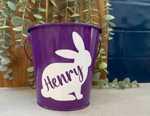 Load image into Gallery viewer, Personalised Easter Bucket| Easter Basket| Easter| Easter Egg Hunt| Metal Bucket

