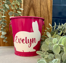 Load image into Gallery viewer, Personalised Easter Bucket| Easter Basket| Easter| Easter Egg Hunt| Metal Bucket
